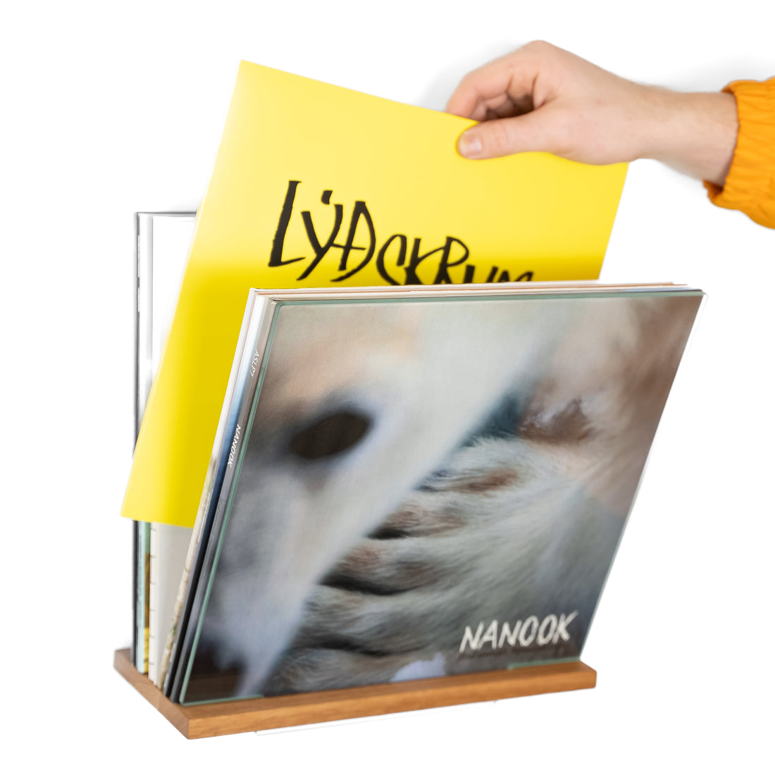 Vinyl opbevaring – Display MULTI i egetræ