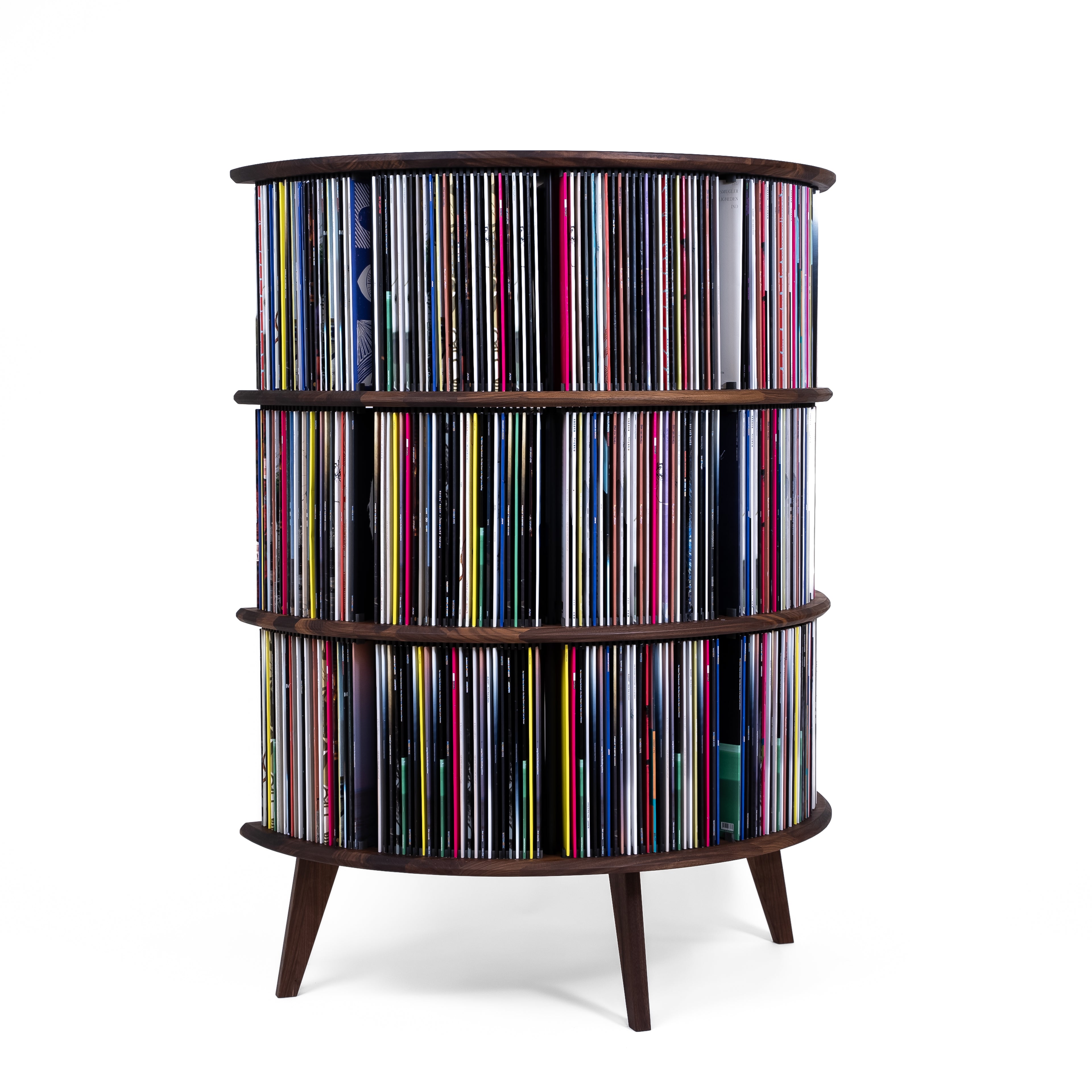 Vinyl opbevaring i valnød – Display LUNA
