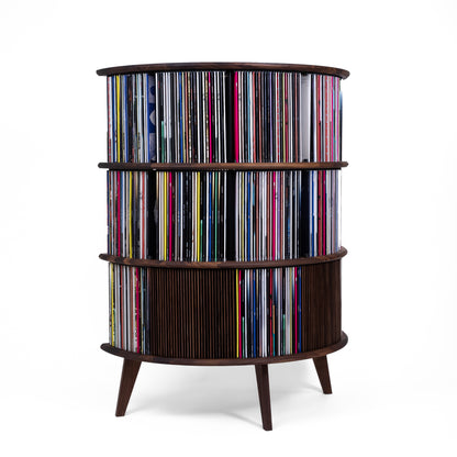 Vinyl opbevaring i valnød – Display LUNA