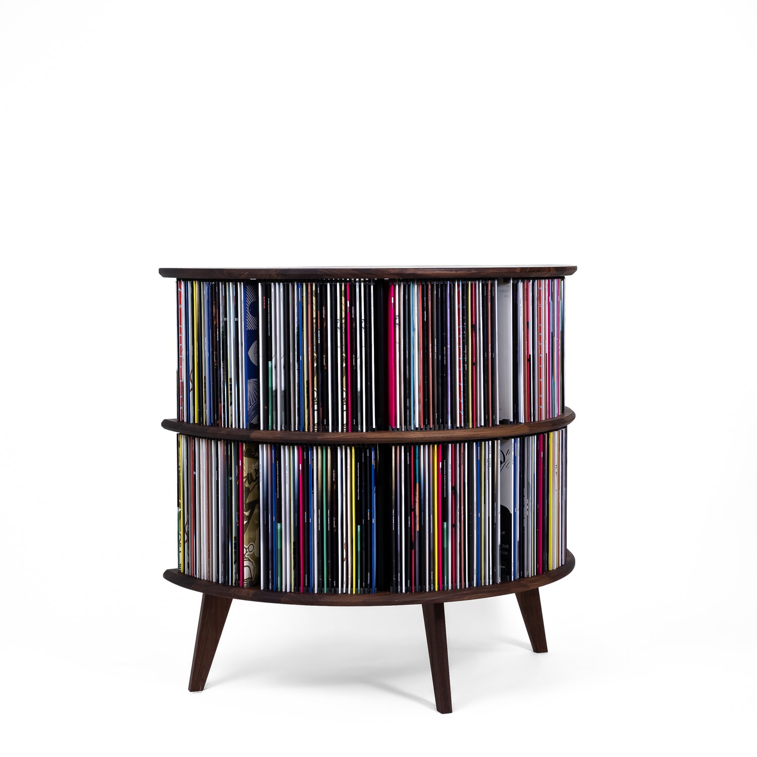 Vinyl opbevaring i valnød – Display LUNA