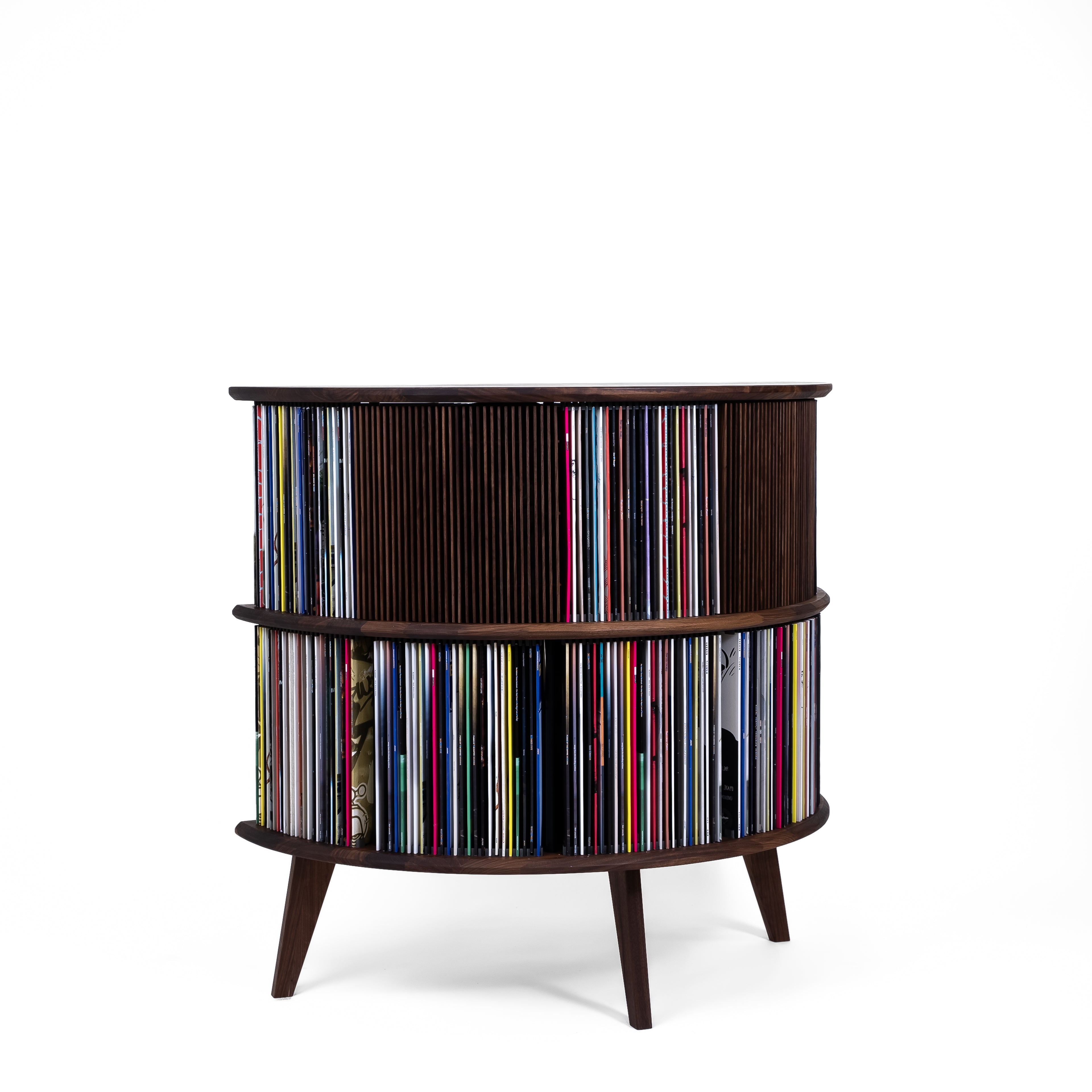 Vinyl opbevaring i valnød – Display LUNA
