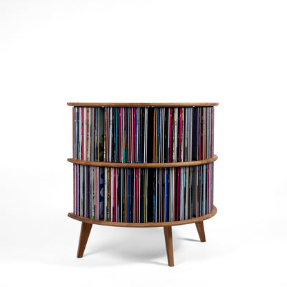 Vinyl opbevaring i egetræ – Display LUNA